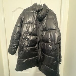 Donna Karan Shiny Black Women's Puffer Coat
